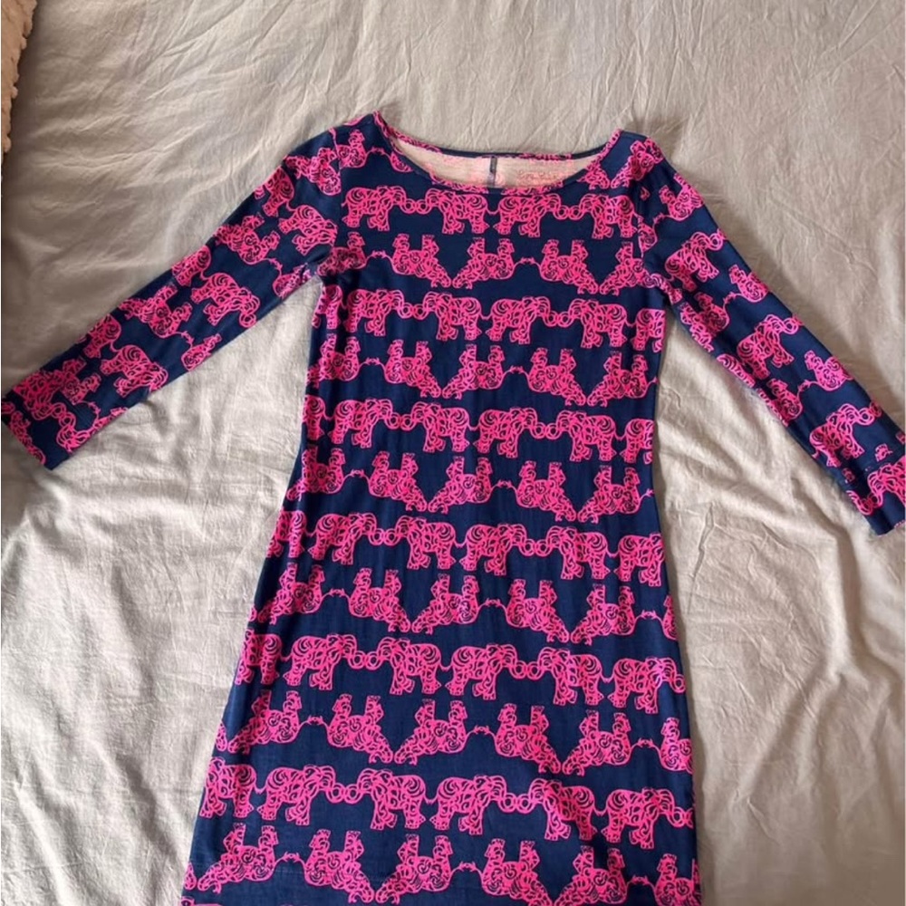 Lilly Pulitzer Pink and Blue Elephant Print Top